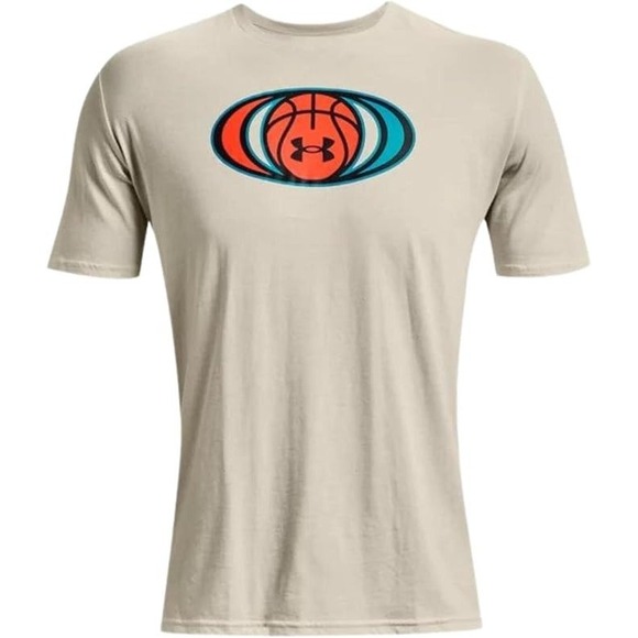 Under Armour Other - Under Armour UA Bball Symbol SS Basketball Shirt Stone/Blaze Orange - M NWT